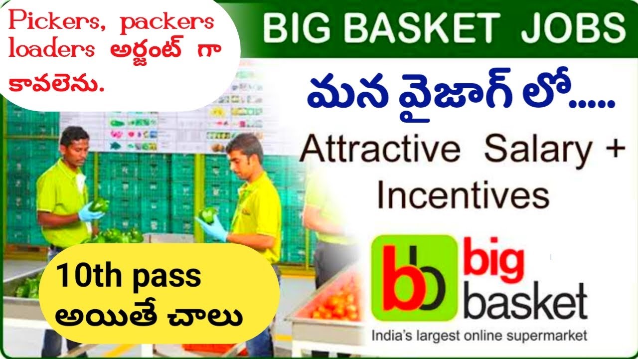 Vizag big basket vacancy Big basket jobs 10th class jobs in vizag